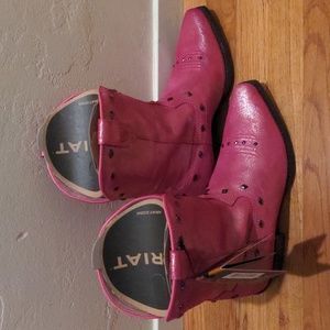Ariat Girls' Nashville Pink Studded Glitter Cowgirl Boot Snip Toe, Size 5.5